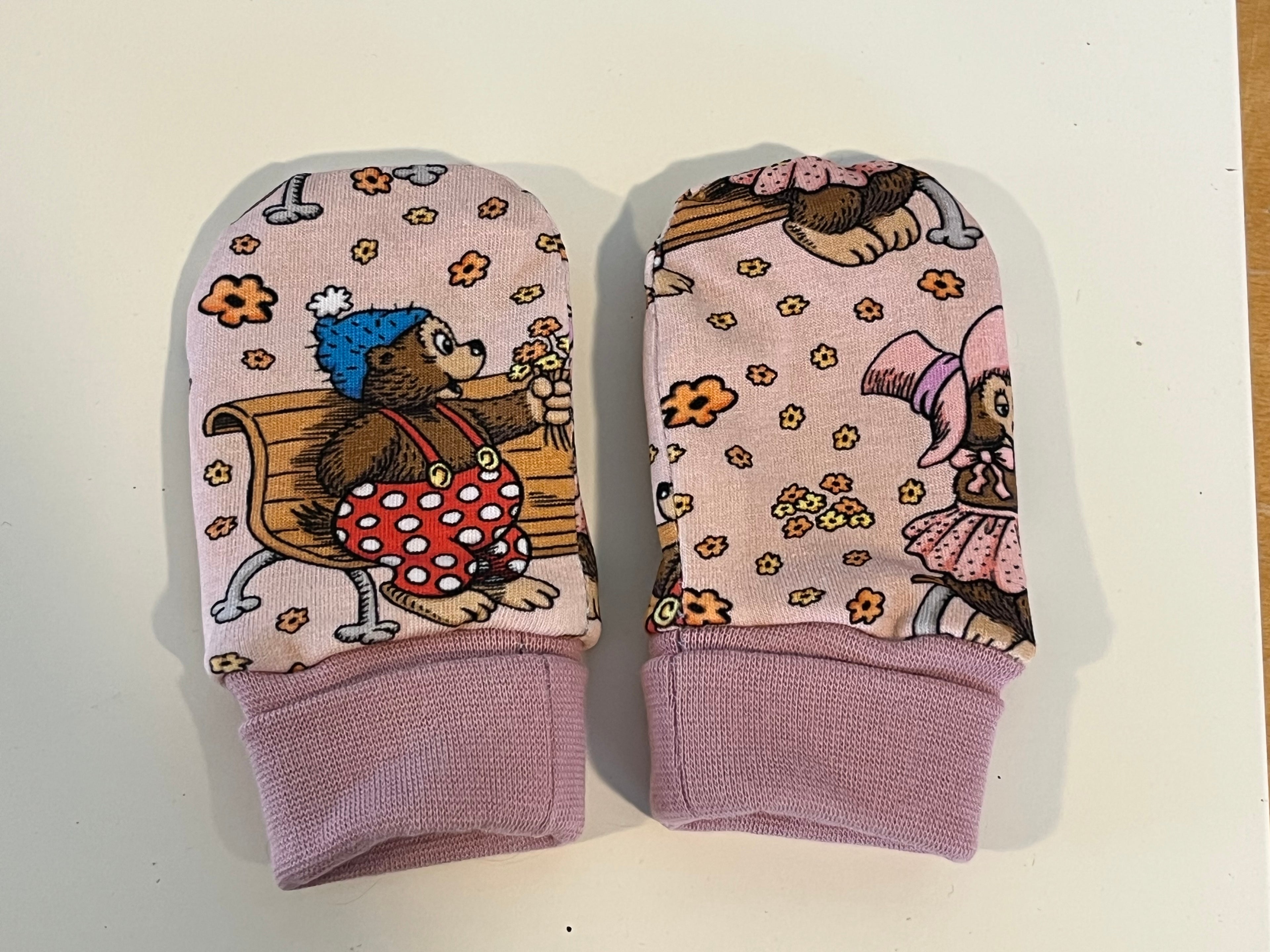 Babyvotter, rosa bamse