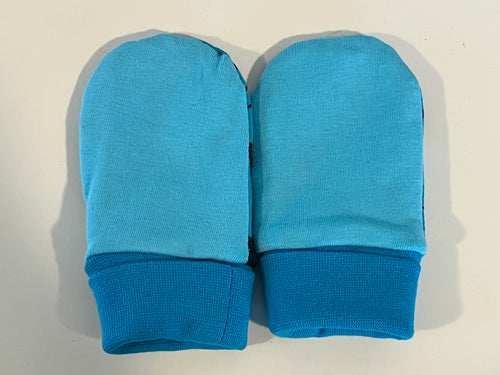 Babyvotter, blå med blomster