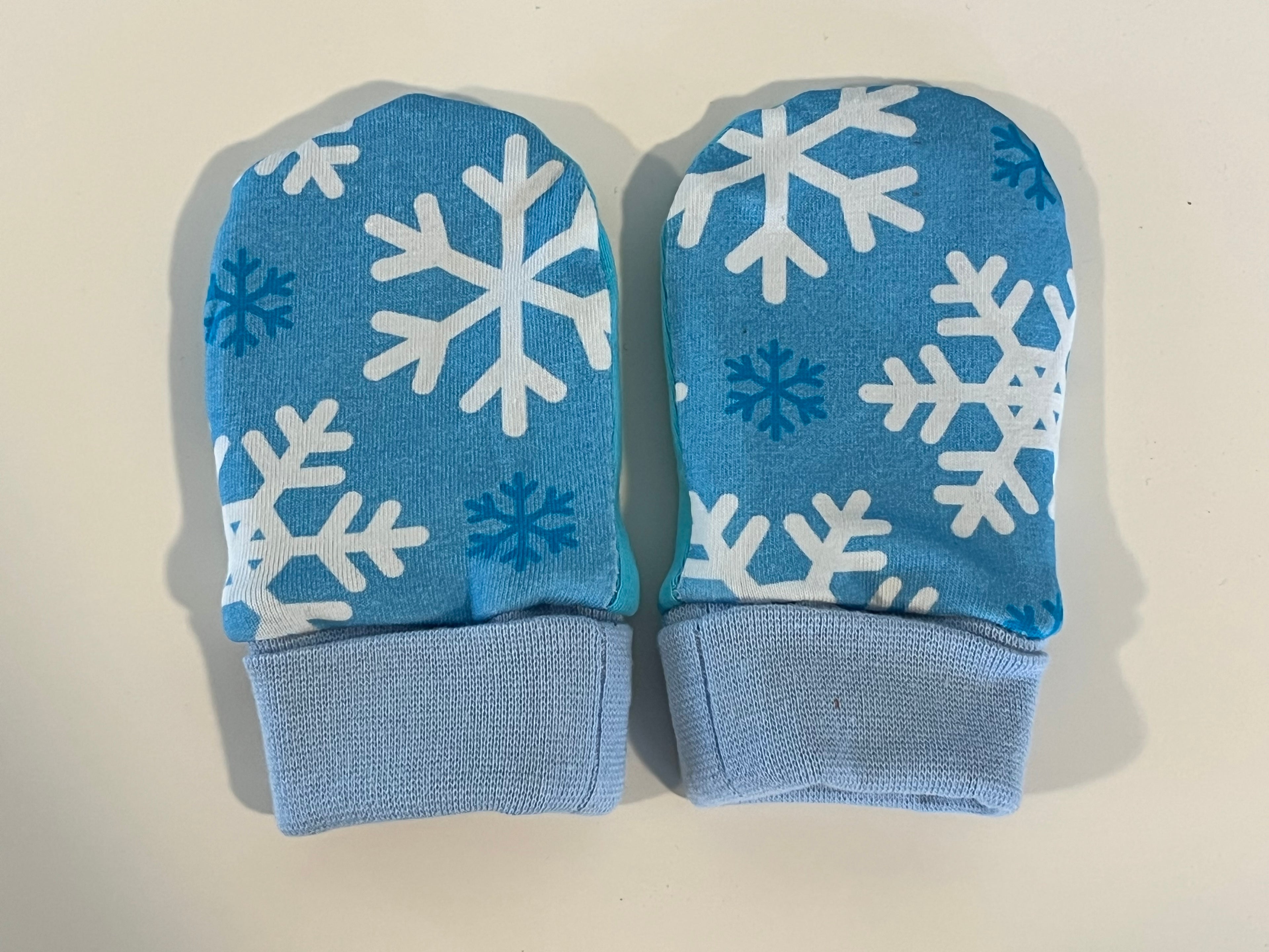 Babyvotter, snøkrystaller blå