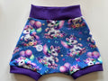 Kompis-shorts, lilla enhjørning